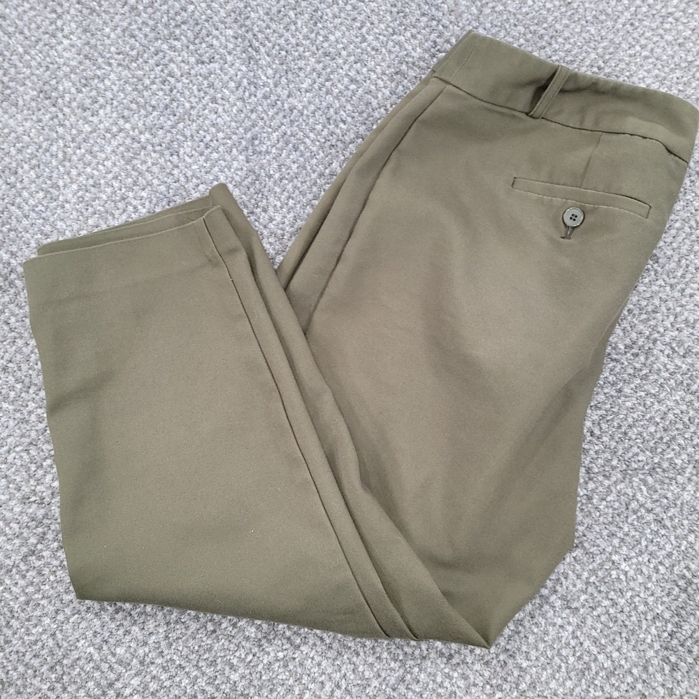 Liz Claiborne Career Petite Emma Classic Olive Green Cropped Pants 12P Straight - Picture 11 of 11